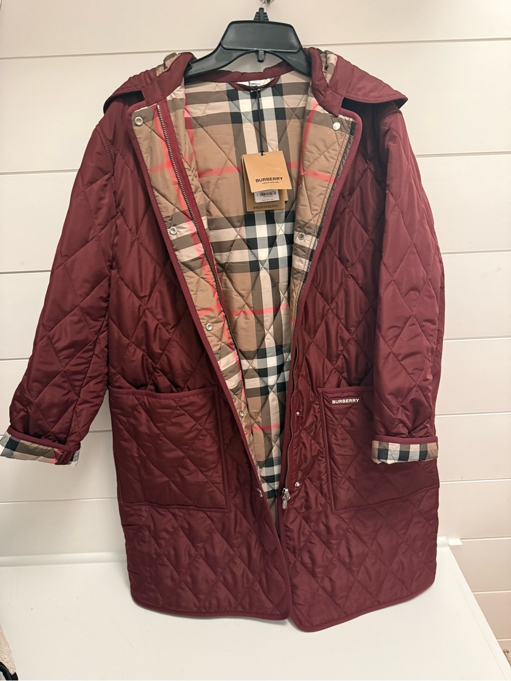Burberry Parkgate Coat – Dark Grape – Size Large – NWT - Picture 2 of 11